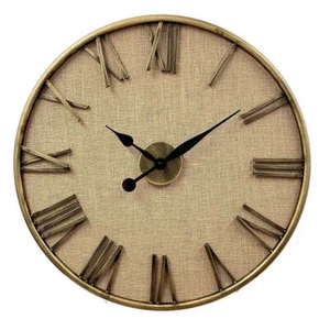 High Quality Decorative Luxurious Linen Dial Bronze Roman Numerals Wall Clock - Foto 1 di 3