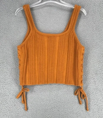 Top corto Forever 21 crochet camisola talla S naranja quemado Foto 1 de 4