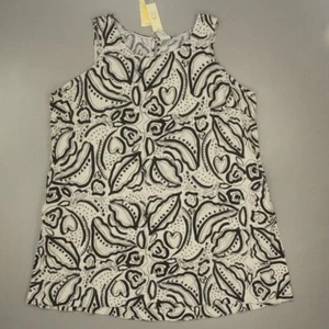 C&C California Womens 100% Linen Dress Plus Size 3X White Black Print Sleeveless - Picture 1 of 7