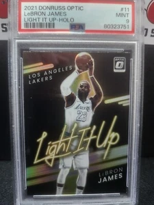 2021 Donruss Optic LIGHT IT UP - HOLO LeBron James #11 PSA 9 mint - Picture 1 of 2