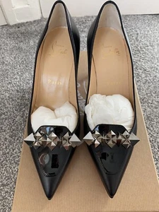 Christian Louboutin Leather Heels Loafers Shoes Size 35.5 - Picture 1 of 5