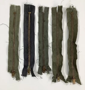 Vintage U.S. Military Army Lot of 5 Zippers Scovill Ideal 7-8" Green Blue - Bild 1 von 12