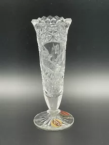 Vintage Hofbauer Byrdes German - Crystal Bird Vase Clear with original stickers - Picture 1 of 7