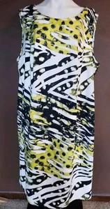Maya Brooke Women’s Size 24W Lime Black Sleeveless Dress - Picture 1 of 3