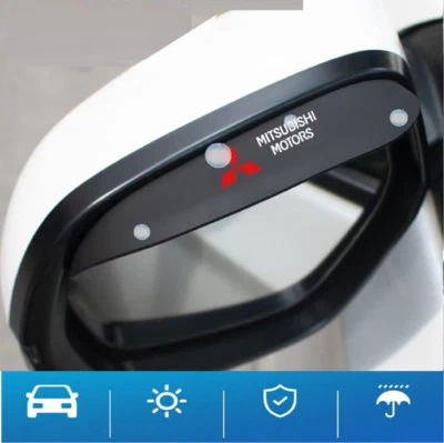 2X Rear View Mirror Rain Board Eyebrow Sun Visor for Mitsubishi Car Accessories - Image 1 of 4