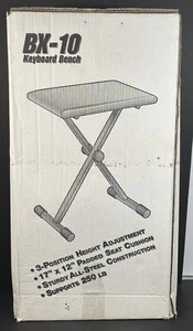 Keyboard Bench BX-10 Padded Seat, 3 position height, all steel, supports 250 lbs - Imagen 1 de 6