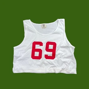 Varsity Personalization number Custom print men white crop tank top - Picture 1 of 7