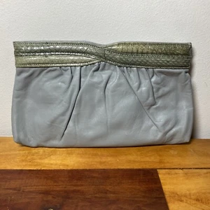 Vtg 80’s BAGS BY SYLVIA CEE Convertible Gray Crossbody Clutch Snakeskin Purse - Picture 1 of 8