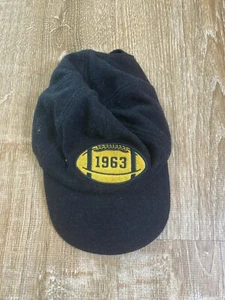 Lands End Boys Football Navy Blue Gold Yellow Wool Hat baseball cap XS/S EUC - Picture 1 of 5