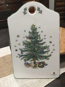 Nikko HAPPY HOLIDAYS Christmas Tree Design Cheese & Cracker Board VTG - Picture 1 of 4