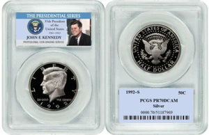 1992 S Silver Kennedy Half Dollar 50C PCGS PR70DCAM - Picture 1 of 1