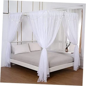Princess Canopy Bed Curtains Bed Canopy Curtains with Lights for Queen Size - Picture 1 of 7