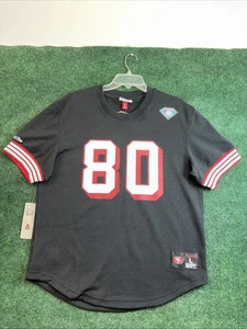 SAN FRANCISCO 49ers Mesh Crew neck Black Jersey Men Large 1994 JERRY RICE M&N - Picture 1 of 9