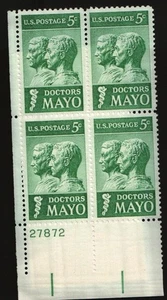 1964 5c Doctors Mayo Platte Viererblock Scott #1251 ST048 - Bild 1 von 1