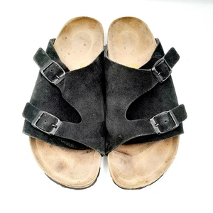 Sandalia Birkenstock Zurich Correa Ancha Gamuza Unisex Negra Talla 39 L8/M6 ESTRECHA - Imagen 1 de 12