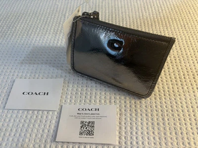 Coach Essential Mini Metallic ID Card Case NWT in Anthracite #CW609 - Image 1 of 4