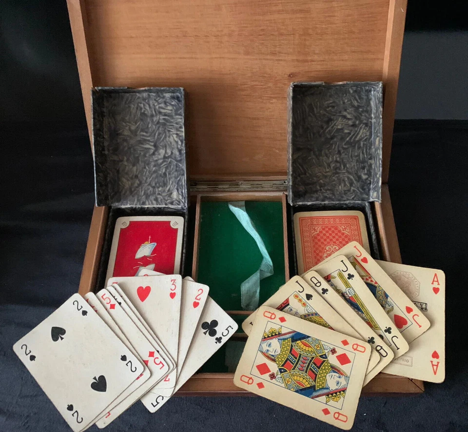 🔴 CARTE GIOCO REPUBBLICA 1951 francesi scatola sigle ARGENTO vintage - Immagine 1 di 4