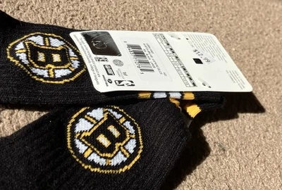 NEW NHL Boston Bruins Black Yellow Large Mens FBF Socks Fits 10-13 NWT - Image 1 of 4