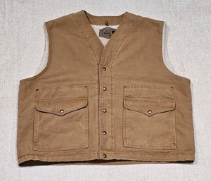 Chaleco de Colección Woolrich XXL Sherpa Forrado Bronceado Gorpcore Caza Exterior Hecho en EE. UU. - Imagen 1 de 8