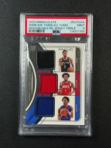 MAGLIA VICTOR WEMBANYAMA AMEN AUSAR THOMPSON PSA 9 2023 IMMACOLATA ROOKIE 44/49 - Foto 1 di 2
