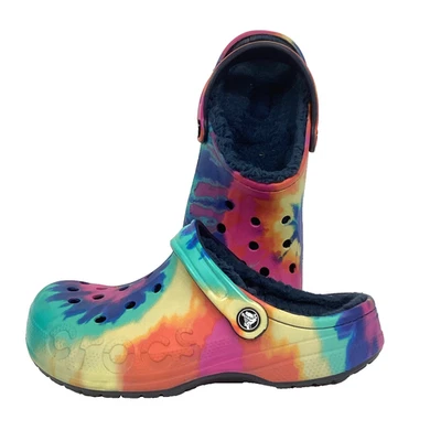 Crocs Classic Baya Lined Men's Sz 7/Women's Sz 9 Tie-Dye Graphic Clogs 207329 - Image 1 of 4