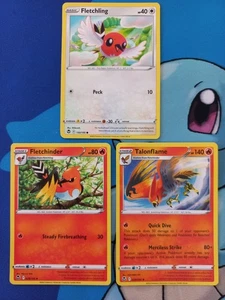 Fletchling 150 + Fletchinder 28 + Talonflame 29/195 - Pokemon Silver Tempest - Picture 1 of 1
