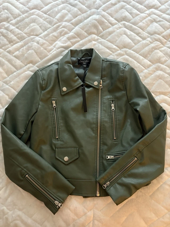NWT NEVER WORN green biker jacket - Image 1 of 1
