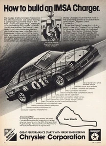 1984 Chrysler: How To Build IMSA Charger Vintage Print Ad - Picture 1 of 1