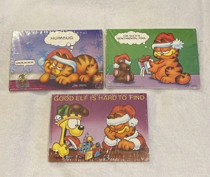 Vintage 1978 Garfield Jim Davis Weihnachten 25 Postkarten 3 verschiedene Humbug Good Elf USA - Bild 1 von 5