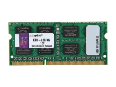 New Kingston 2x4GB (8GB) KTD-L3C/4G DDR3 SODIMM Laptop Memory RAM 1.5V non ECC - Image 1 of 2