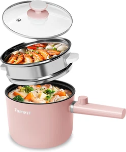 Hot Pot Electric with Steamer, 1.5L Ramen Cooker, Non-Stick Frying Pan, Electric - Picture 1 of 7