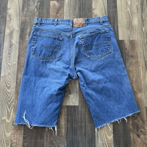 Levi's 501xx Button Fly Denim Shorts Size W38 L12.5 Cut Off Shorts Made in USA - Picture 1 of 10