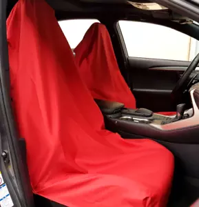 2 Red Throw Over Slip On Seat Covers Fit Most Car Truck SUV All Bucket Seats - Picture 1 of 1