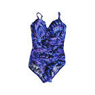 Miraclesuit Rialto One Piece Swimsuit Womens 14 Purple Tie Dye Swimwear Slimming