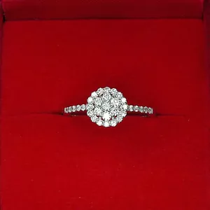 Budget Jewelry ! 0.39ct Diamond Engagement White Gold Ring Valentines Gift - Picture 1 of 12