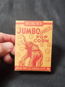 Antique, Sample, "Burch's Best", Pop Corn Box, Jumbo The Elephant - Picture 1 of 11