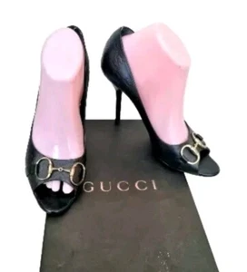 Gucci Authentic Lady's Court Monogram Heels Shoes Sz Eur40 C UK 7 or 6.5 VGC - Picture 1 of 15