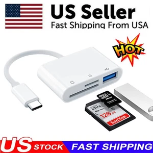 3 in 1 Type C USB OTG Adapter SD/TF Card Reader For Samsung Android Phone - Picture 1 of 12