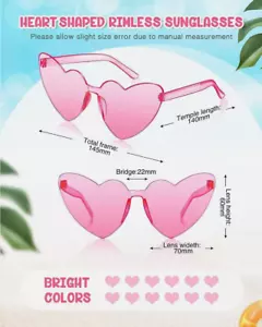 Valentine Heart Glasses Party Favors Bulk 24PCS Sunglasses Womens 24-pink - Picture 1 of 2