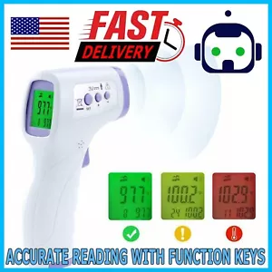 Large LCD Digital Infrared Thermometer Non-contact Forehead Baby Temperature Gun - Picture 1 of 8