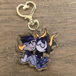 Homestuck Troll Acryllic Keychain Kissing Heart Keychain Charm - RARE! - Picture 1 of 5