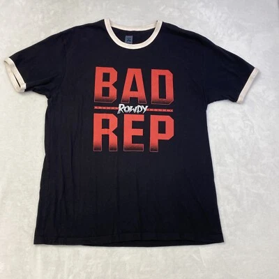 Camiseta Bad Rep Rowdy Ronda Rousey Ringer WWE NXT XL Brazalete Extra Grande Negra Foto 1 de 4