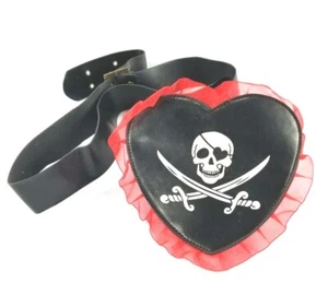 Pirate Shoulder Sash Heart Zip Pouch Pocket Skull Costume Theater Cosplay Unisex - Picture 1 of 4