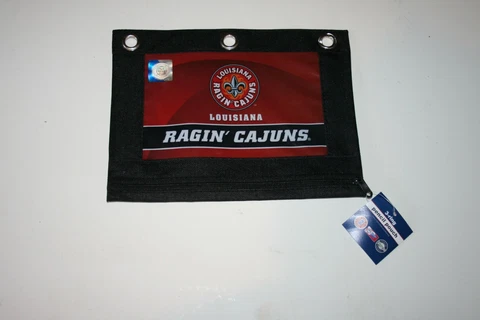 LOUISIANA RAGIN CAJUNS LICENSED Pencil Pouch Set 3 RING BINDER. New with tags Cover