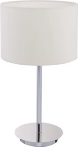 Lámpara de Mesa Cromo Tela Redondo 43cm Moderno Elegante Hotel Lámpara Salón - Imagen 1 de 1