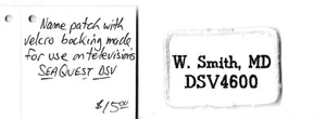 SEAQUEST DSV WENDY SMITH MD NAMENSSCHILD BILDSCHIRM GEBRAUCHT - Bild 1 von 2