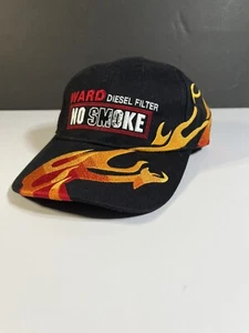NWOT Wards Diesel Filter No Smoke Hat Cap Black Flames Strapback Structured Work - Picture 1 of 9