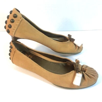 Zapatos de salón Cole Haan serie G naranja gamuza tacón de gatito borlas - nuevos sin caja 7,5 Foto 1 de 4