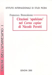 Citazioni 'apuleiane' nel Cornu copiae di Niccolò Perotti -Francesca Brancaleone - Imagen 1 de 1