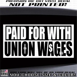 Union Vinyl Decal Sticker Proud Pro Union Home Worker Local Trades Tradesman USA - Picture 1 of 4